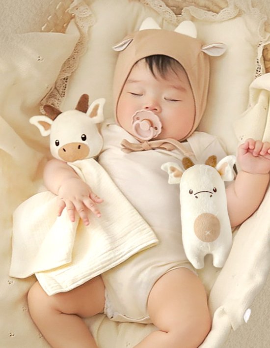 [이키] 아기 애착담요+딸랑이 2종 세트 (미니 용 담요 + 용 딸랑이)