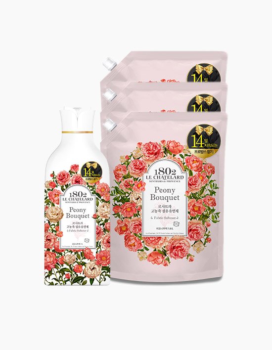 [르샤트라] 고농축 섬유유연제 용기 1L 1개+리필 1.6L X 3개 3종 (택1)