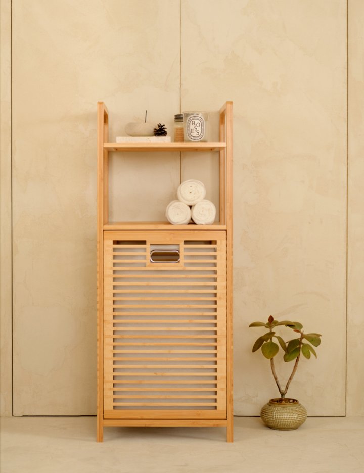 [하우스레시피] 뱀부 슬라이딩 선반 수납장