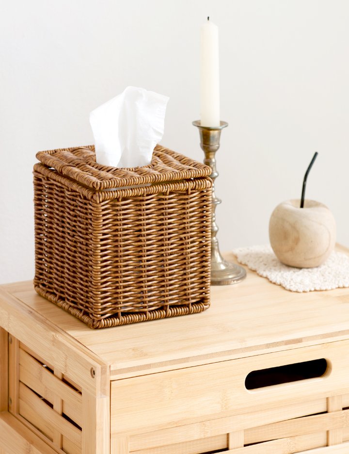 [하우스레시피] PP라탄 티슈케이스 정사각 2color