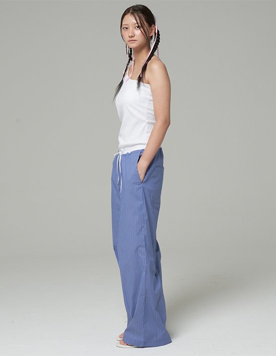 [SAAI] 데일리 코지 스트링 팬츠 블루 스트라이프