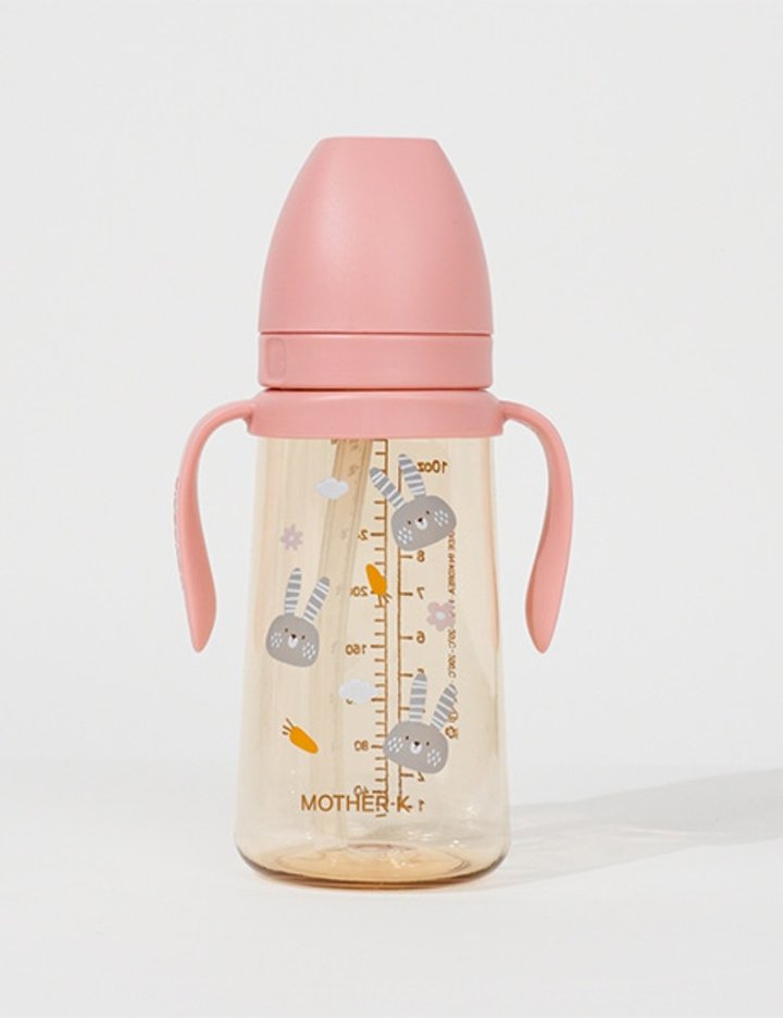 [마더케이] 베이직 PPSU 토끼 일자형 빨대컵 300ml_블라썸 (블라썸)