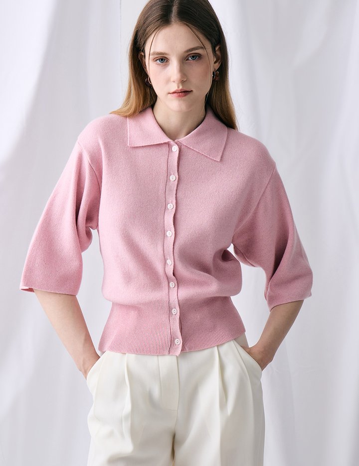 [로르서울]린넨울 버튼업 카라 가디건_GICD250603