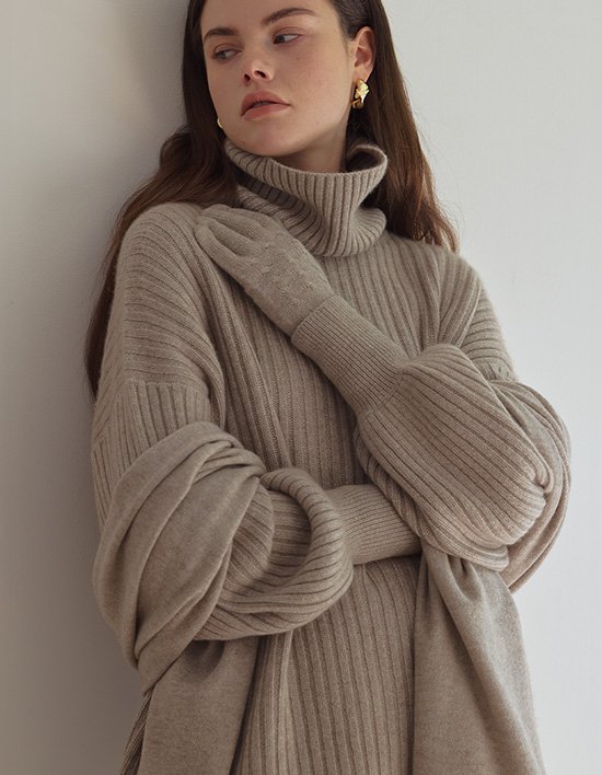 [소에타에르]캐시미어100% 밀라 핑거홀 니트 장갑 _SAC231003