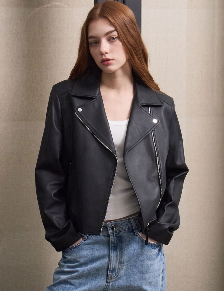 [로르서울]클래식 램스킨 라이더 자켓_KSJK240816