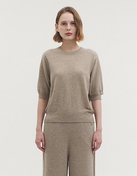 [소에타에르]캐시미어100% 리브 플레인 니트 탑_SKW241005