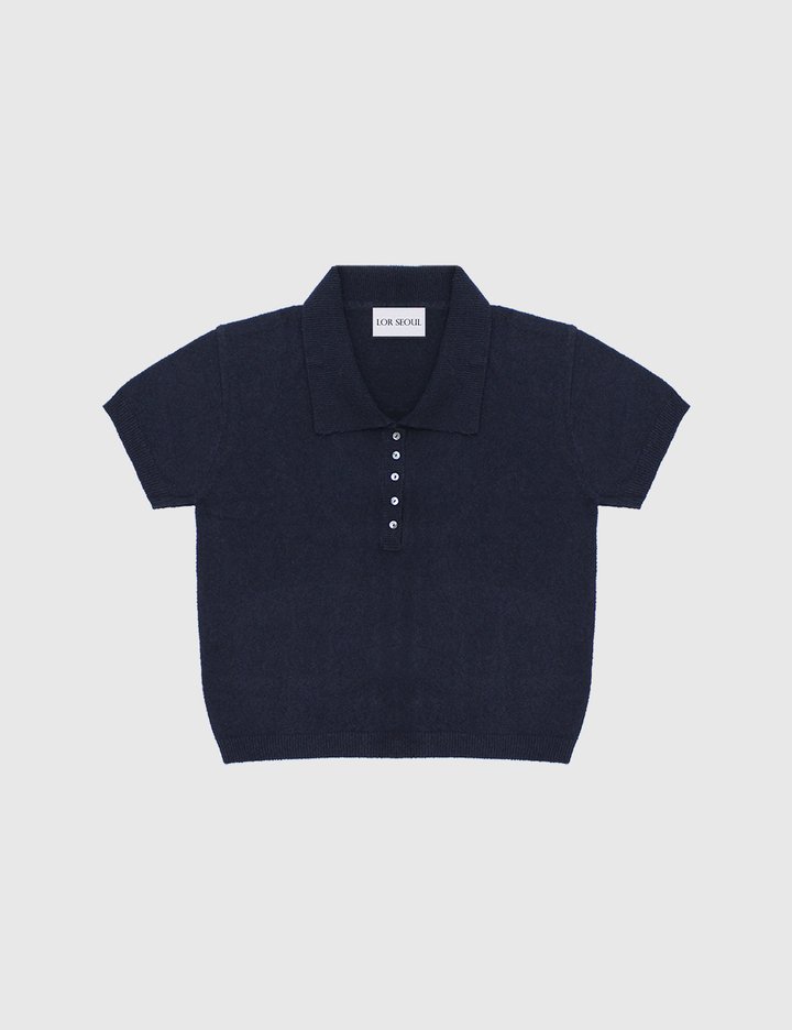 [로르서울]부클 카라 버튼업 반팔 니트_CBKT250704