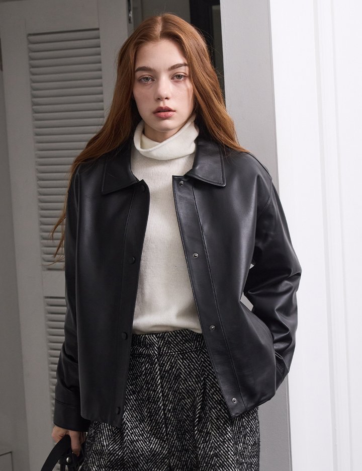 [로르서울]브리티쉬 램스킨 클래식 레더자켓_KSJK250101