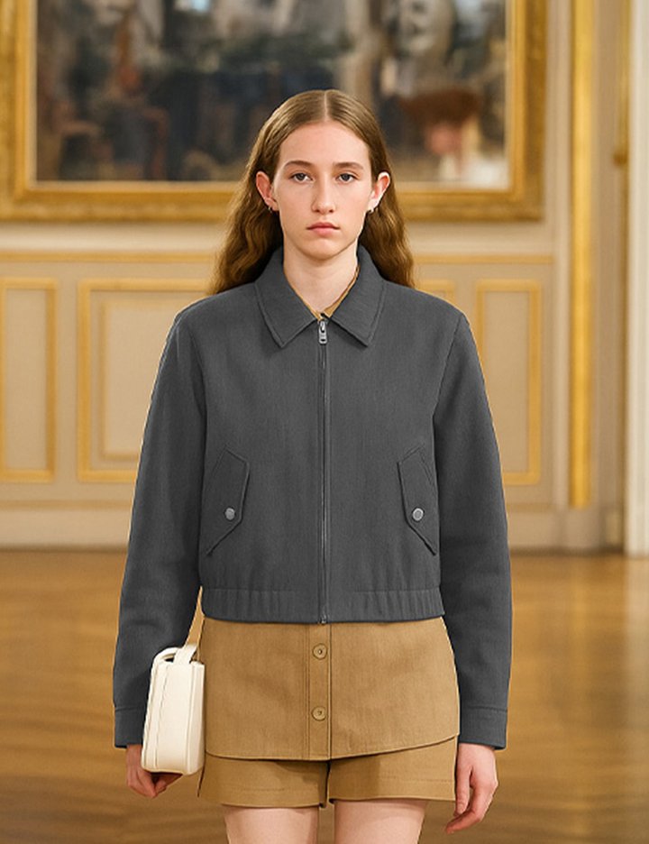 [로르서울]스탠다드 울 집업 블루종_FVJP250901