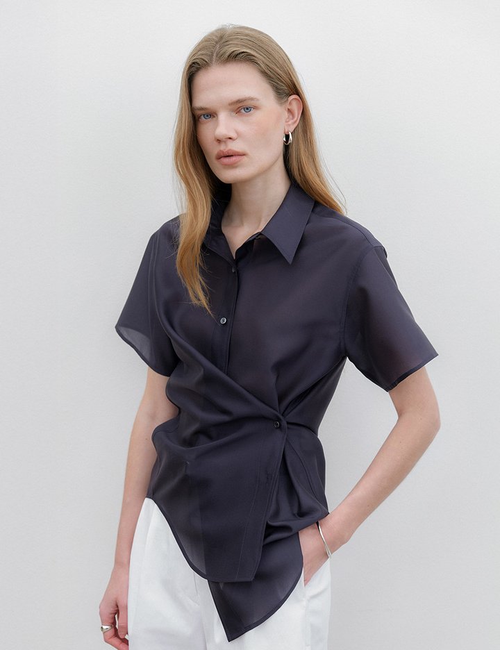 [노미나떼] 마레 시스루 하프 셔츠 2 colors (택 1)