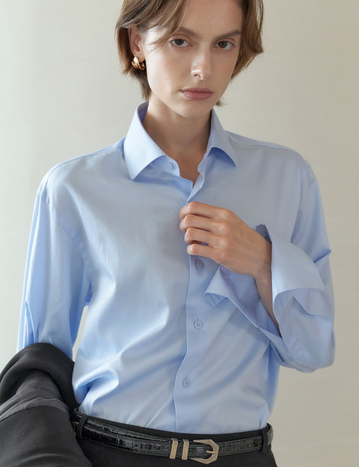 [노미나떼] 밀라 포르메 와이드 카라 셔츠 2 colors (택 1)