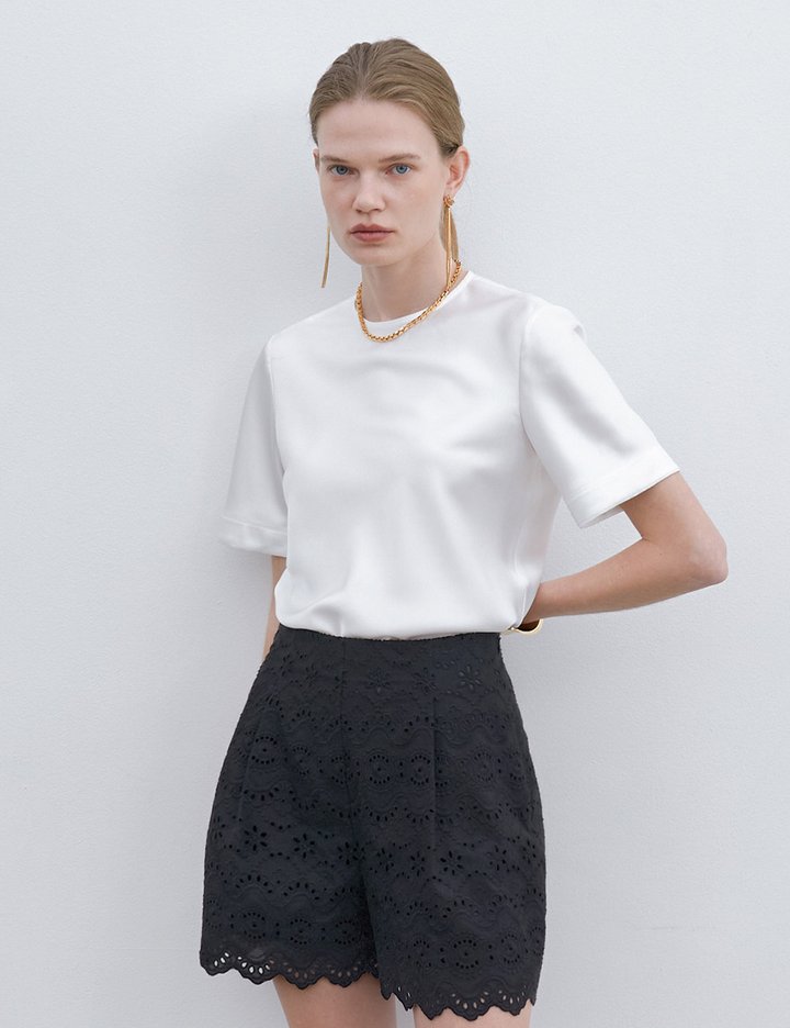 [노미나떼] 노아 라운드 하프 블라우스 2 colors (택 1)