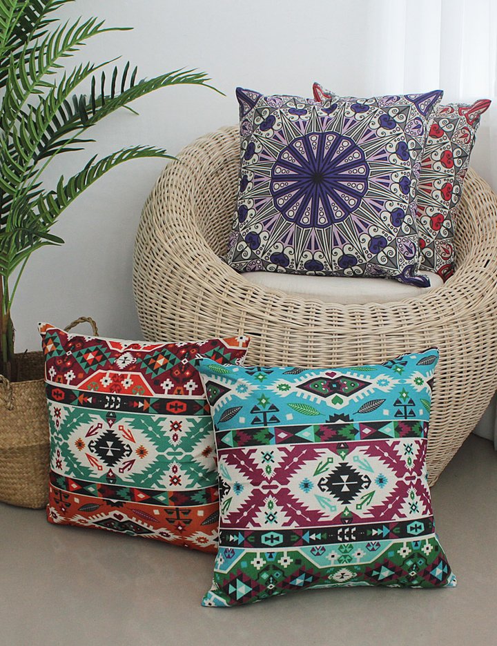 [샤이닝홈] 러프 소파 쿠션(솜포함) 45x45 에스닉패턴 4종 (택1)