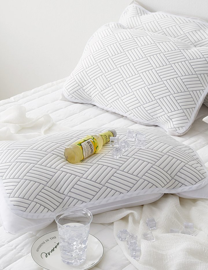 [샤이닝홈] 더블리 프리스 3중직 냉감 밴딩 베개커버 30x50 유아베개 낮잠베개 (화이트)