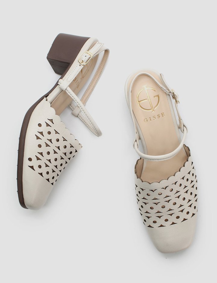 [지쎄] 천연가죽 샤브리나 레이스 슬링백 GIS-41274 5종 (택1)