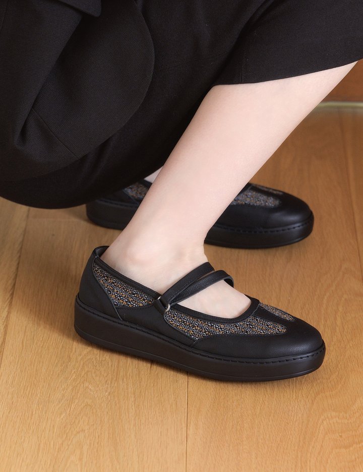 [지쎄] 천연가죽 모즈 니팅 메리제인 플랫 GIS-46271 2종 (택1)