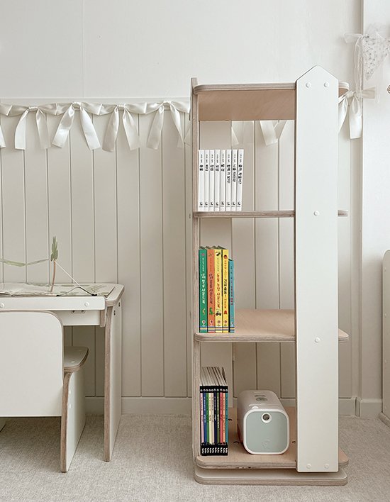 [란가구] 러블리 3단 원목 아기 유아 회전책장 6종 (택1)