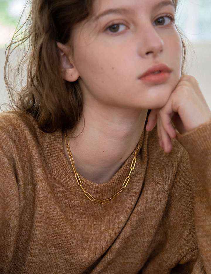 [메리모티브] 볼드 클립 체인 골드 목걸이 (Free)