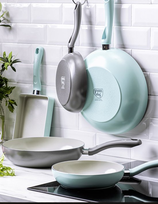 [그린팬] 샌드스톤 세라믹코팅 딥 프라이팬 스카이 블루 4종 (택1)