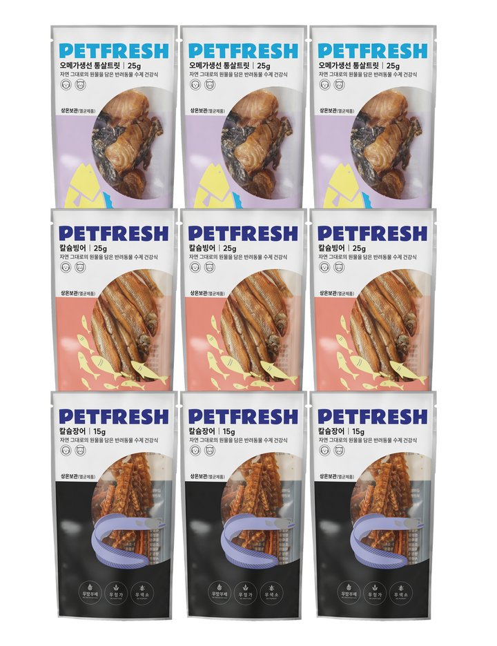 [펫프레시] 관절플랜세트 (칼슘장어3 + 오메가생선3 + 칼슘빙어3)