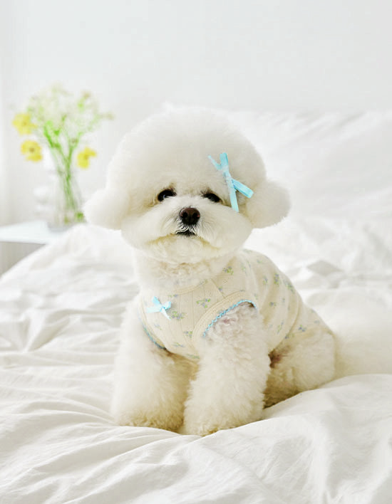 [누우띠] 빈티지 리본 슬리브리스 _ 아이보리