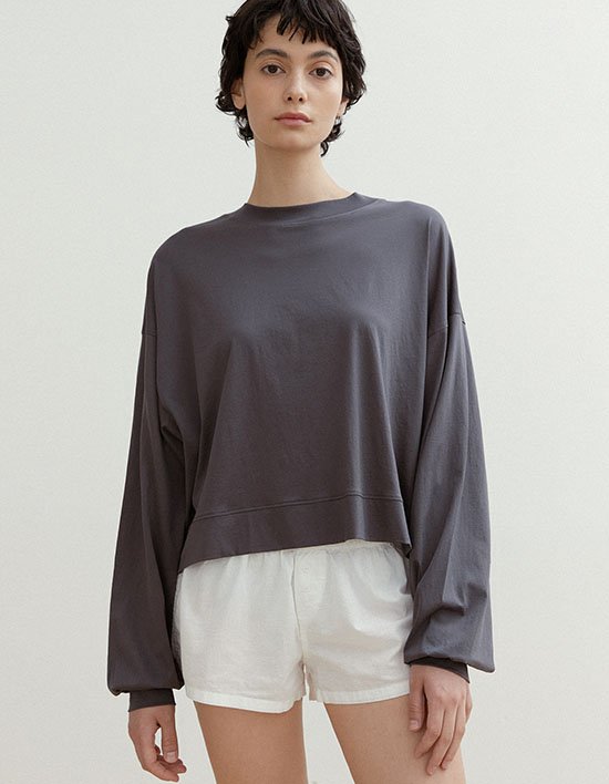 [em] E04 롱 슬리브 티셔츠_차콜 그레이