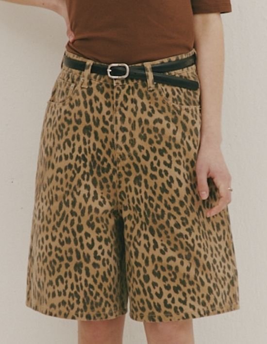 [오쿠카] 레오파드 쇼츠  - 베이지