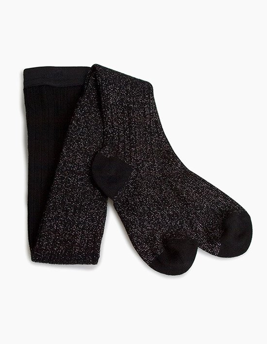 [꼴레지앙] 아멜리 베이직 펄 골지 유아동 스타킹 - 카본블랙