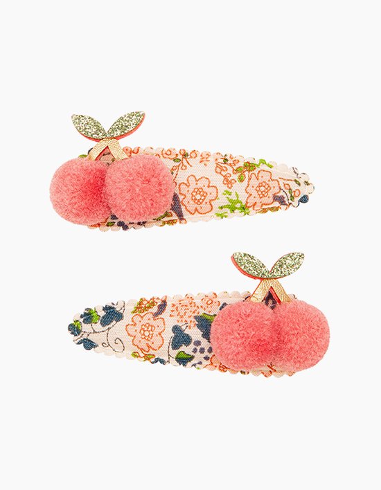 [미미앤룰라] 폼폼 체리 헤어핀 (2 SET)