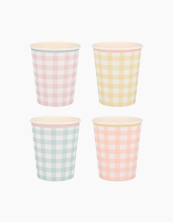 [메리메리] 깅엄체크 종이컵 (12set)
