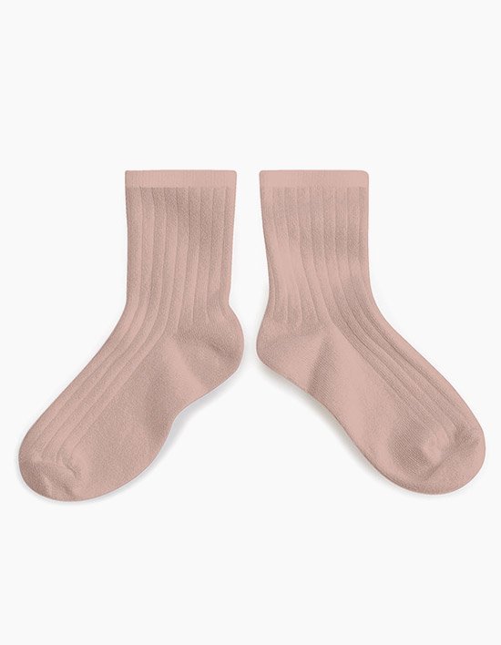 [꼴레지앙] 라미니 베이직 코튼 유아동 양말 - 로즈