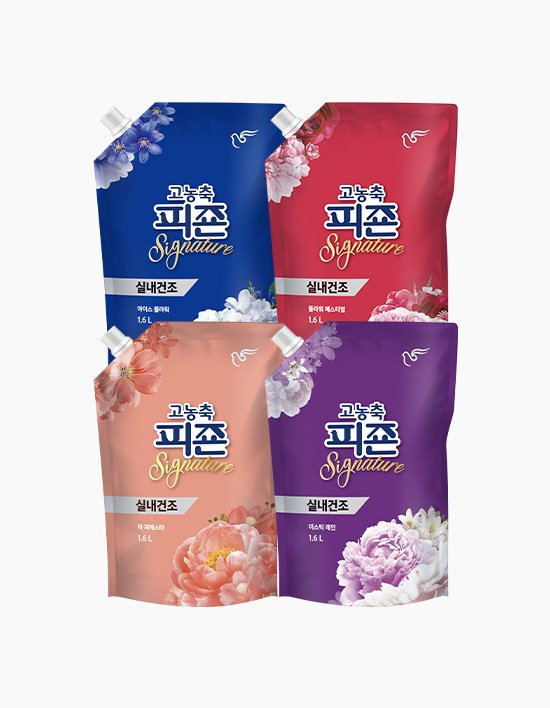[피죤] 섬유유연제 시그니처 1.6L 리필 X 3개 4종 (택1)