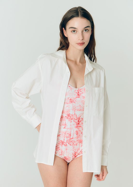 [지클레프] WOMEN 트로피컬 파라다이스 원피스수영복 (핑크)