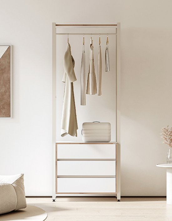 [소프시스] E0 루밍 드레스룸 행거 800 3단 서랍형 2(택1)