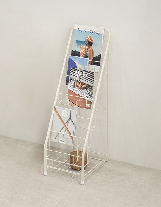 [소프시스] 크림 슬림라인 매거진랙 6단