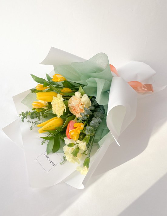 [포켓플라워] 프리지아 튤립 꽃다발