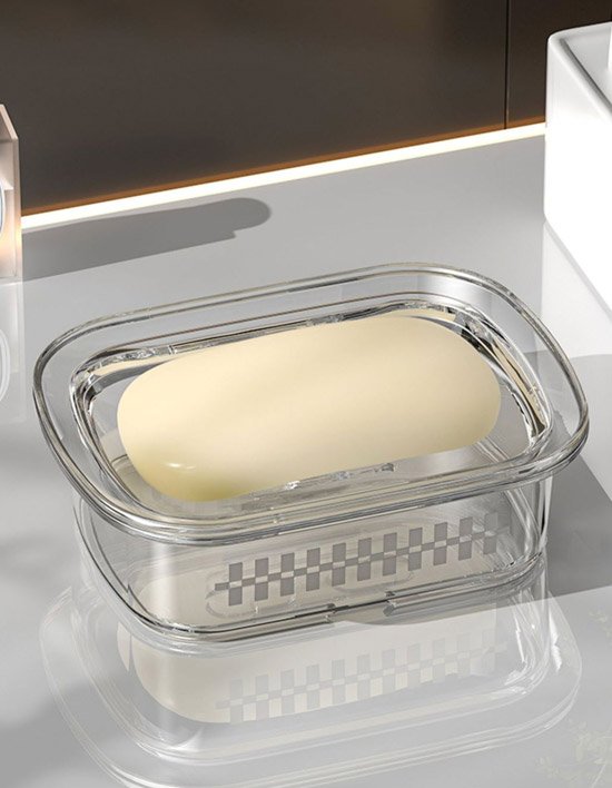 [모나코올리브] 클리어 물빠짐 2중 비누받침대 (클리어 비눗갑)