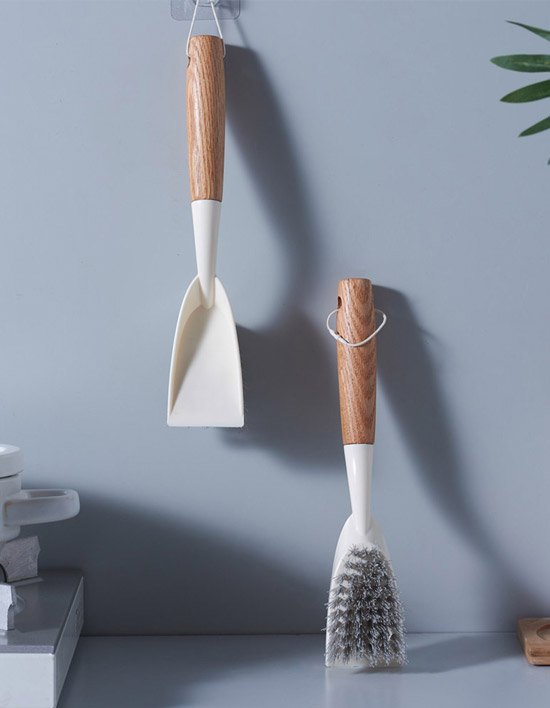 [모나코올리브]나무손잡이 스크레퍼 청소솔