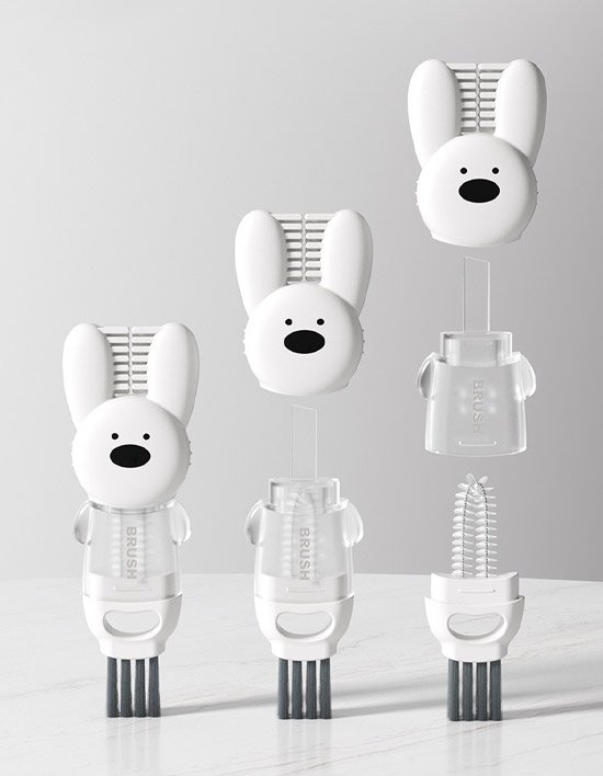 [모나코올리브]래빗 4 in 1 텀블러 세척 브러시 솔 1P+1P(총 2P)