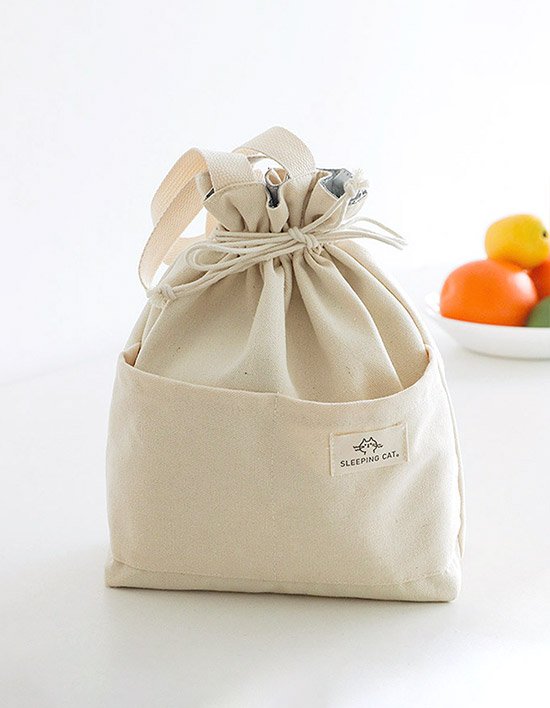 [모나코올리브] 페브릭 방수 런치 피크닉 도시락 가방