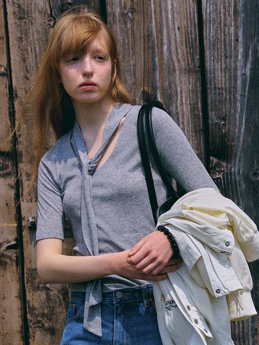 [데누]Tie half Top_GREY