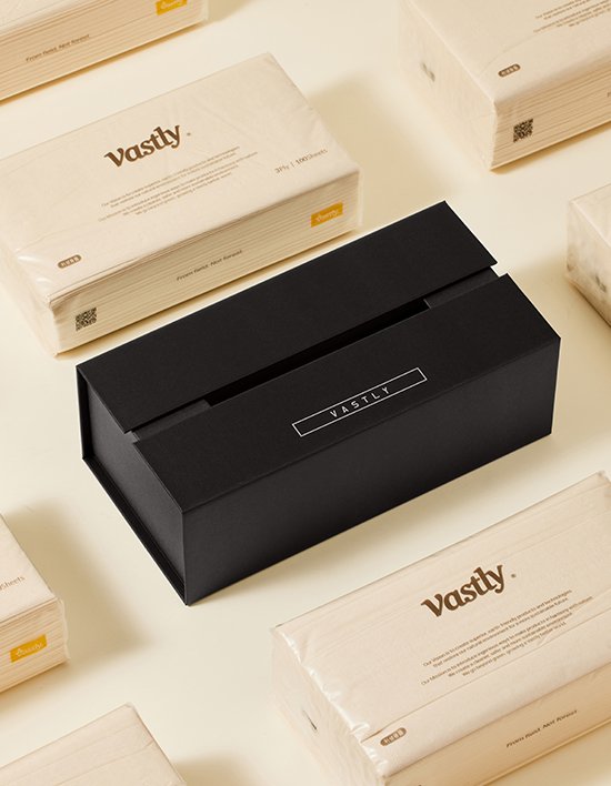 [바스틀리] 인테리어 티슈 케이스 블랙 100매(대형) (1개)