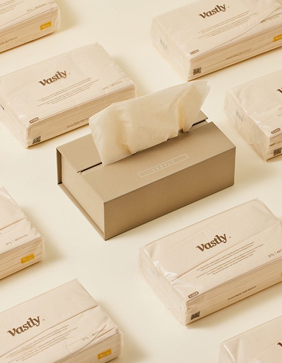 [바스틀리] 인테리어 티슈케이스 66매(소형) 베이지 (1개)