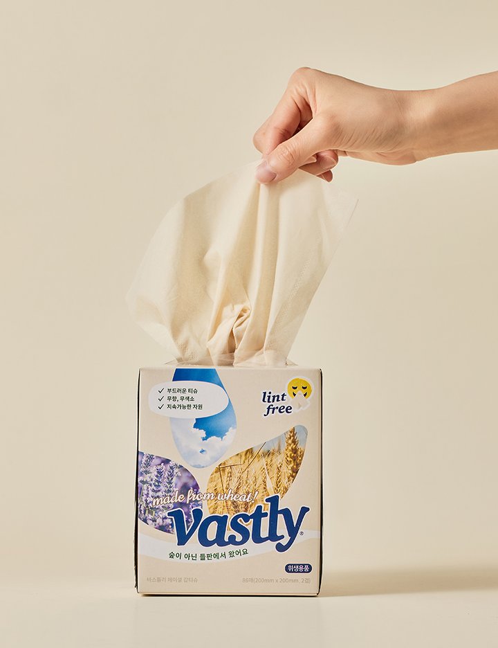 [바스틀리] 밀짚 갑티슈 86매 1개 (단품)