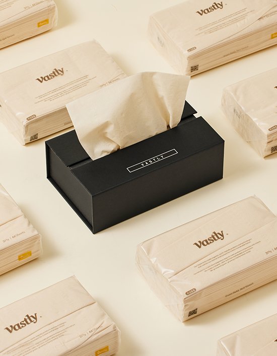 [바스틀리] 인테리어 티슈케이스 66매(소형) 블랙 (1개)