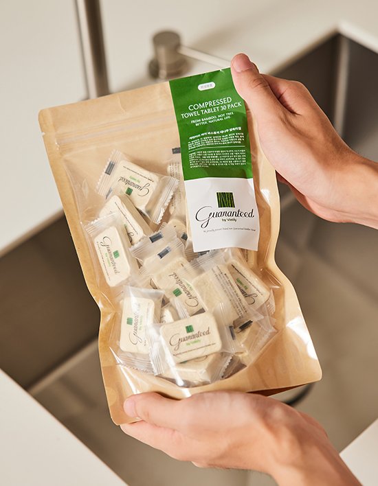 [바스틀리] 대나무 압축타월  75gsm 30개입(파우치) (1개)