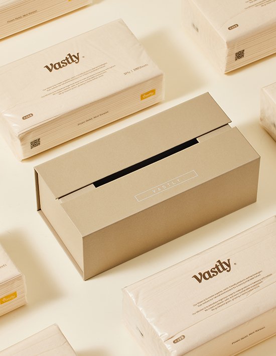 [바스틀리] 인테리어 티슈 케이스 베이지 100매(대형) (1개)