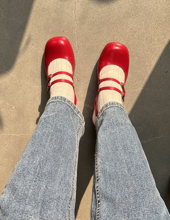 [르바즈] 루 메리제인 슬링백_레드