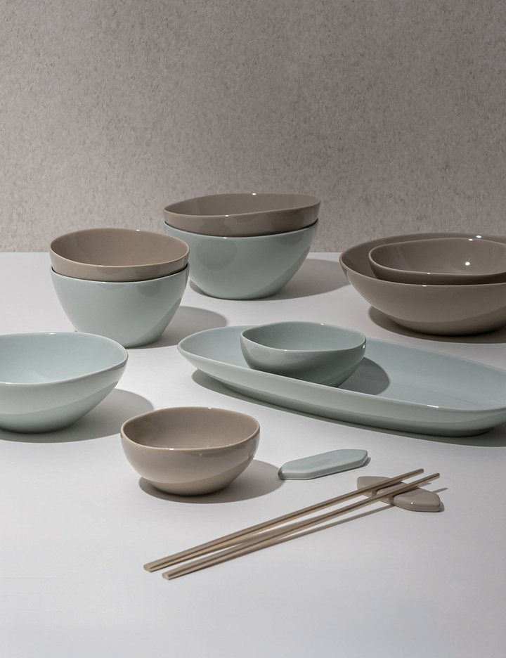 [쓰임] 라피네 2인 그릇세트 12P (라피네 2인 그릇세트 12p (블루베이지))