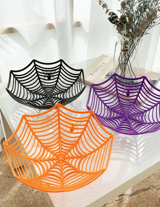 [쏙쏙마켓] 할로윈 파티용품 거미줄 접시 바구니 3개세트 4종 (택1)